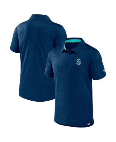 Мужская рубашка-поло Fanatics Deep Sea Blue Seattle Kraken Authentic Pro Jacquard