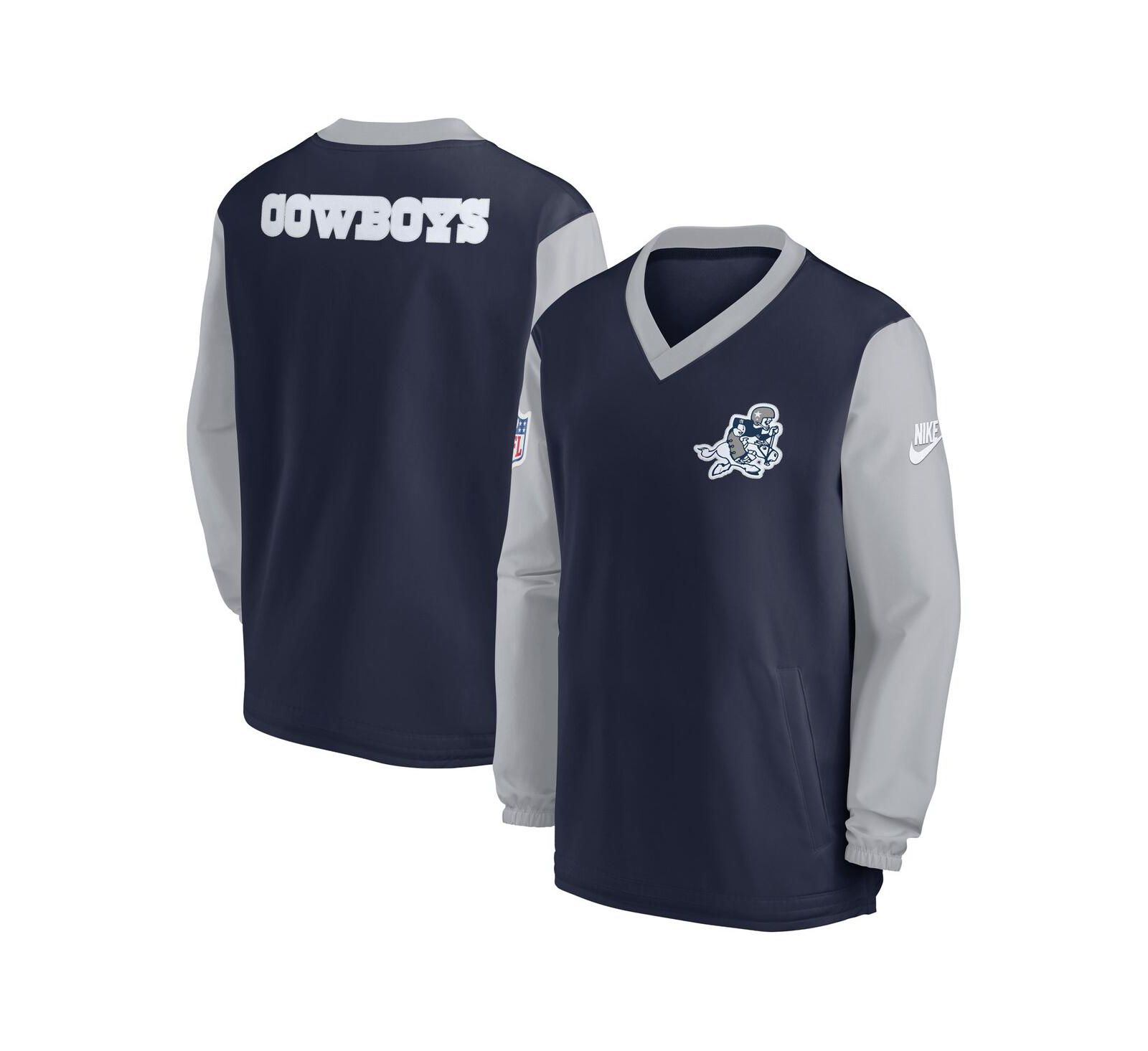 Men's Nike Navy Dallas Cowboys 2023 Sideline V-Neck Pullover Windshirt