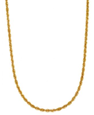 Macy's золотая цепочка-ожерелье Sparkle Rope, 20", 3mm, 14k Gold