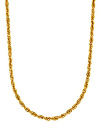 Цепочка-ожерелье Sparkle Rope Link 22" (3-5/8mm) из 14k Gold