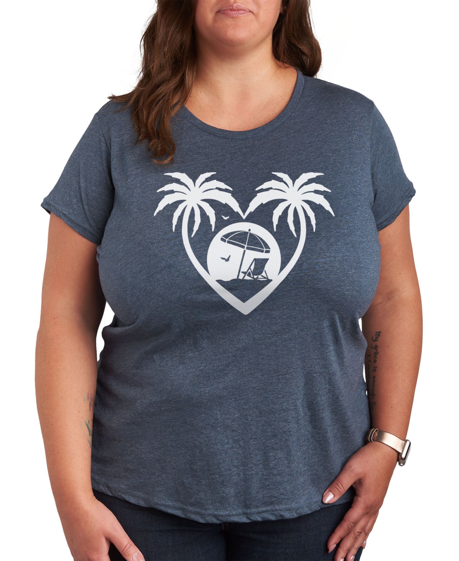 Hybrid Apparel Plus Size футболка с принтом Palm Tree