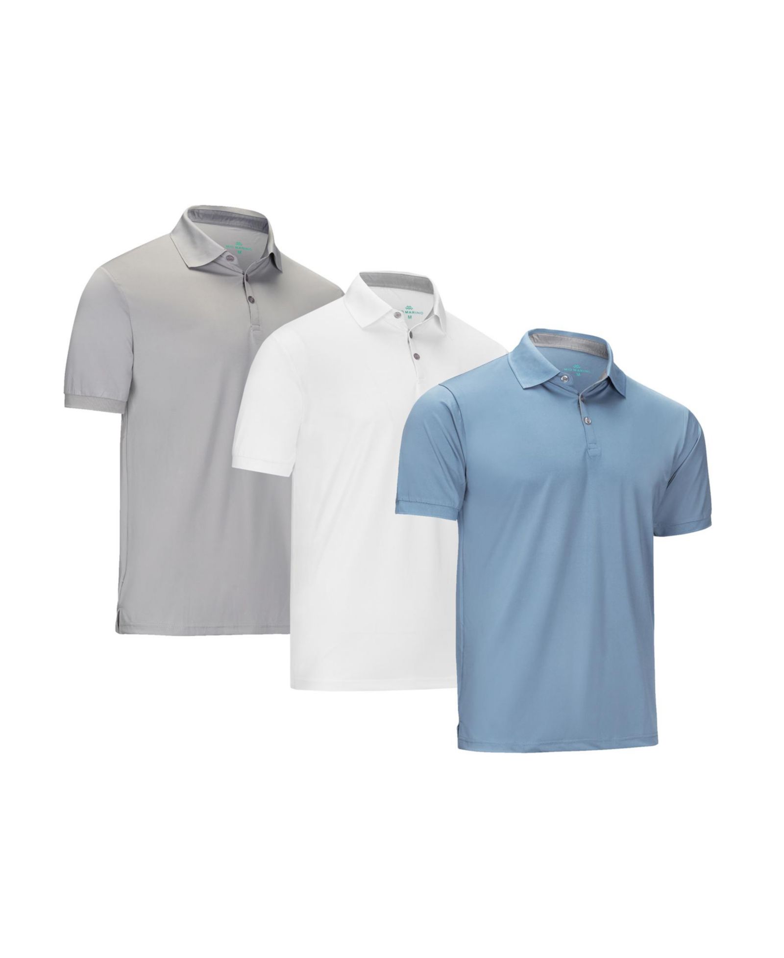 Mio Marino Big & Tall Lightweight Performance Stretch Golf Polo Shirt - 3 Pack