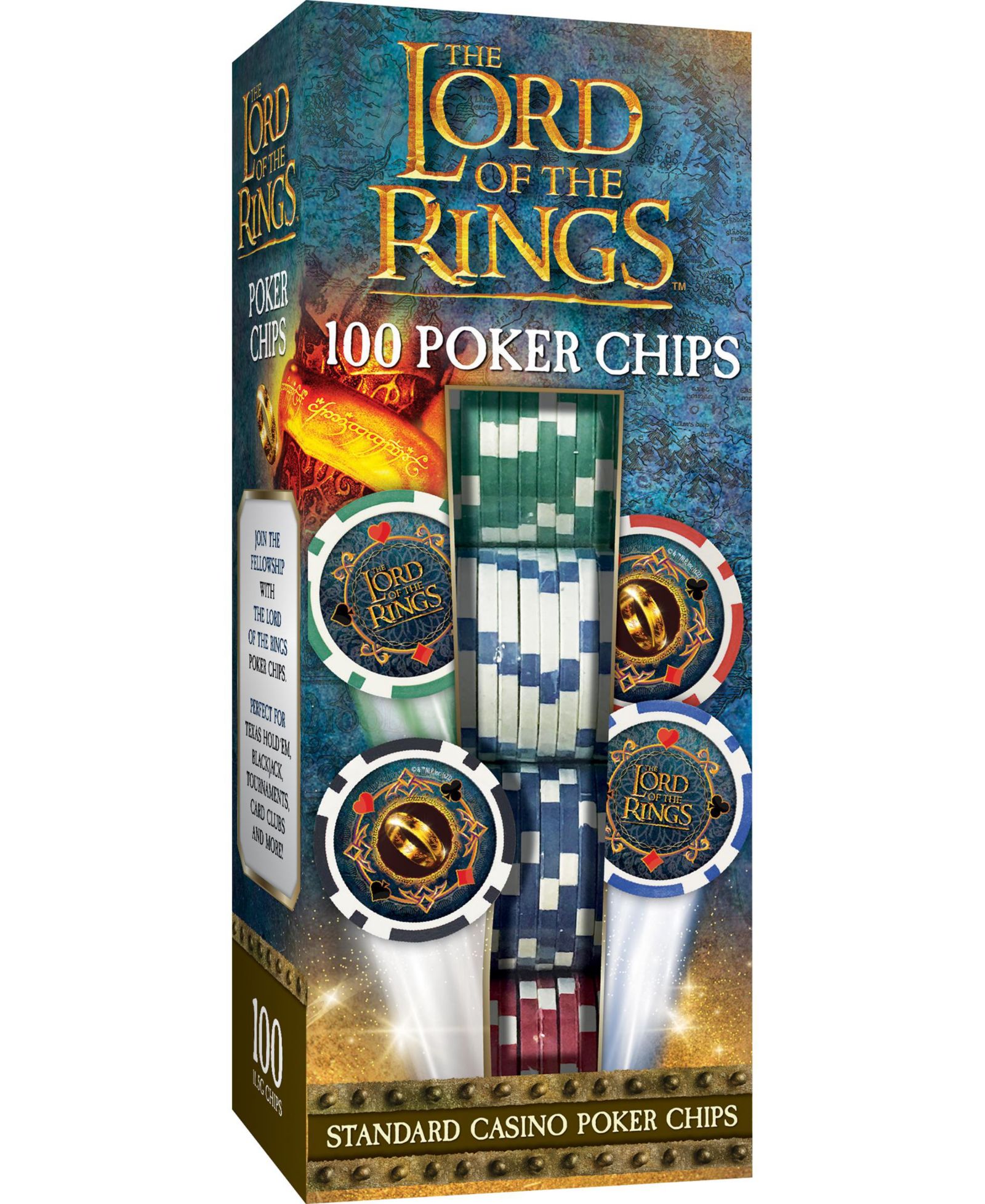 Набор фишек для покера MasterPieces Casino Style 100 Piece Poker Chip Set - Lord of The Rings