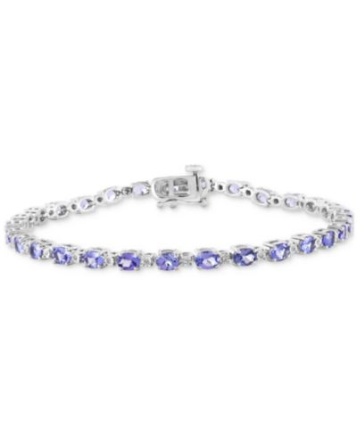 EFFY® Tanzanite (4-3/4 ct. t.w.) & Diamond (1/20 ct. t.w.) Link Bracelet in Sterling Silver