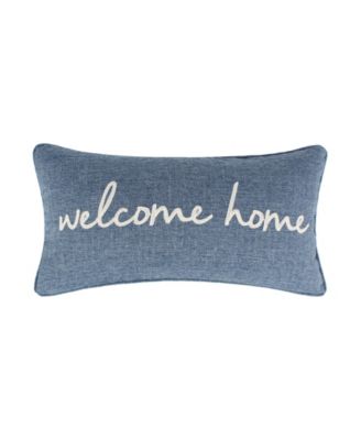 Levtex Tobago Welcome Home Embroidered Decorative Pillow, 12" x 24"