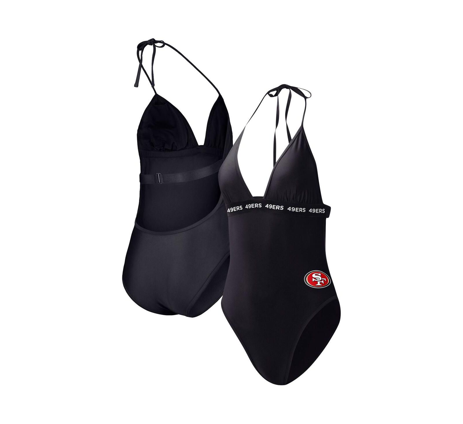 Women's G-III 4Her by Carl Banks Black San Francisco 49ers Full Count One-Piece Swimsuit