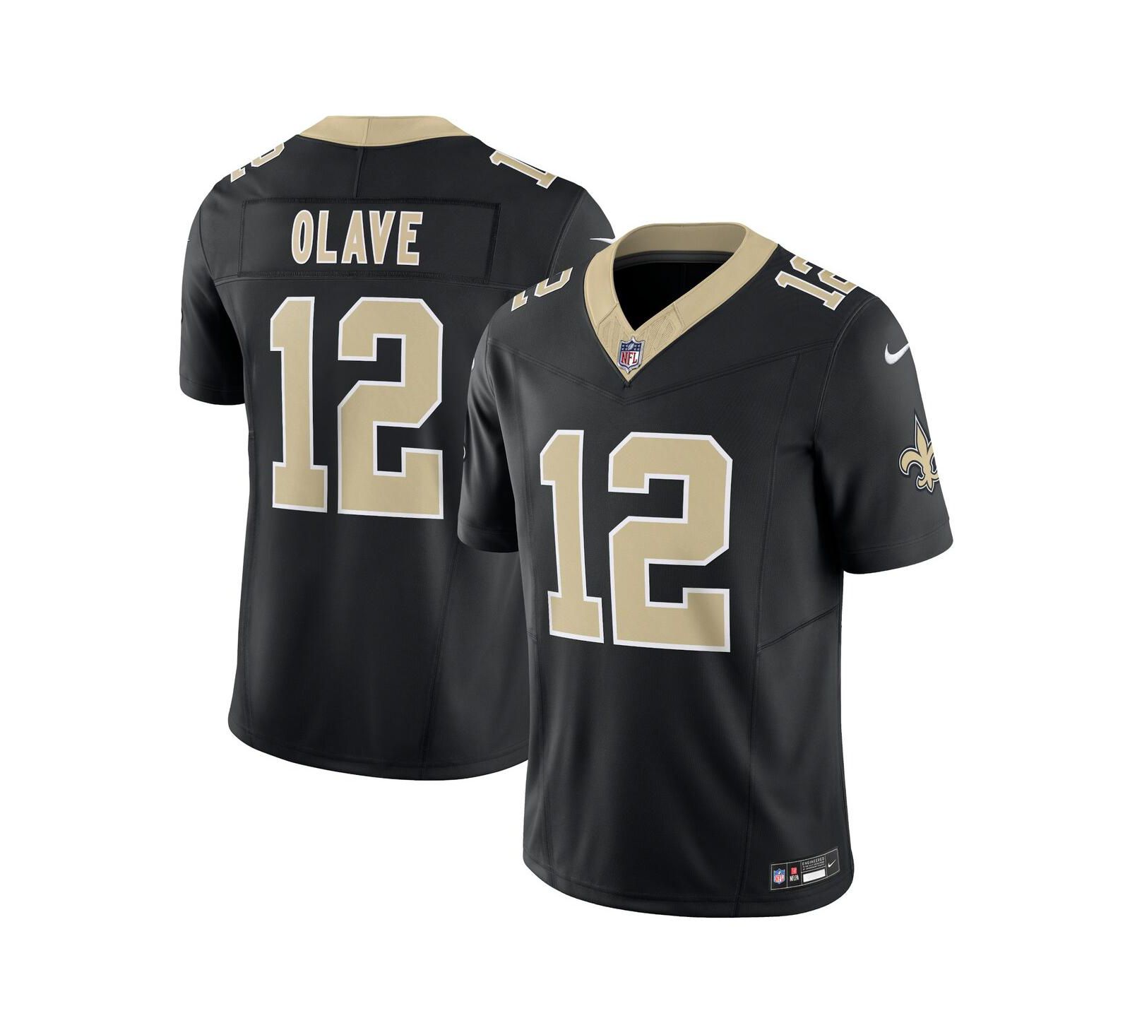 Мужская джерси Nike Chris Olave Black New Orleans Saints Vapor F.U.S.E. Limited