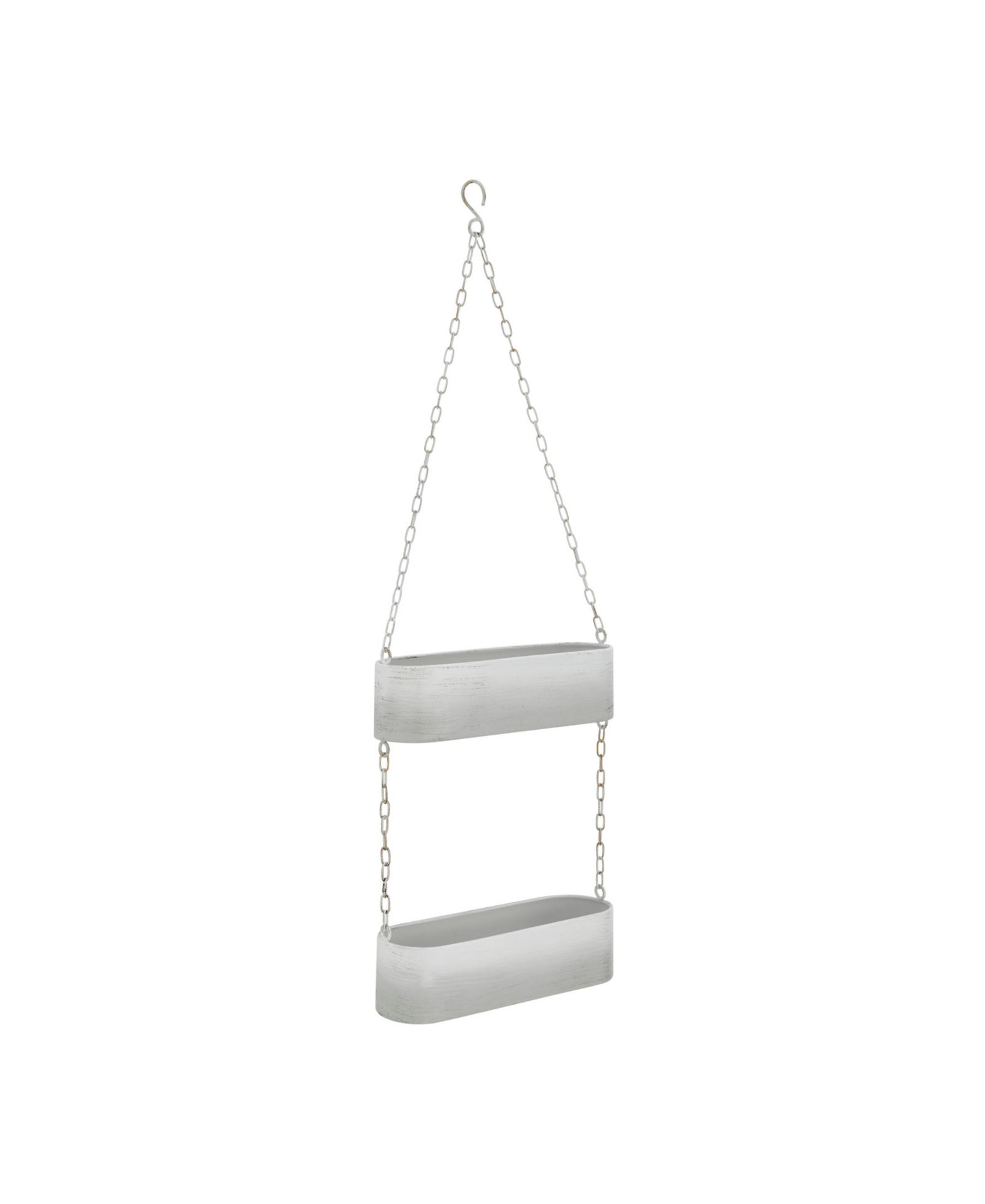 Danya B Two-Tier Hanging Metal Trough Wall Planter
