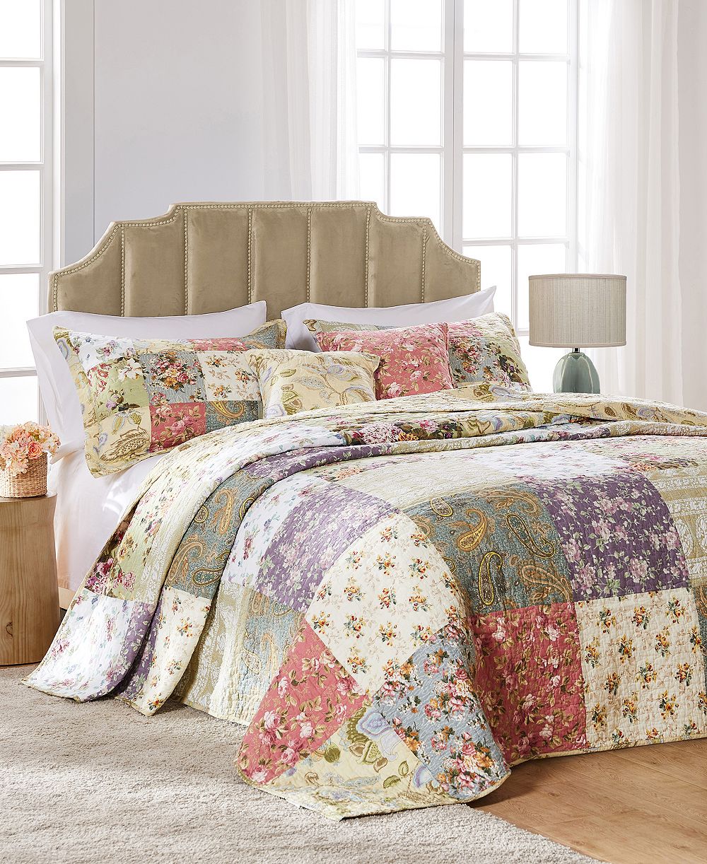 Greenland Home Fashions Blooming Prairie комплект из 2 покрывал, лоскутное шитье, Twin/XL