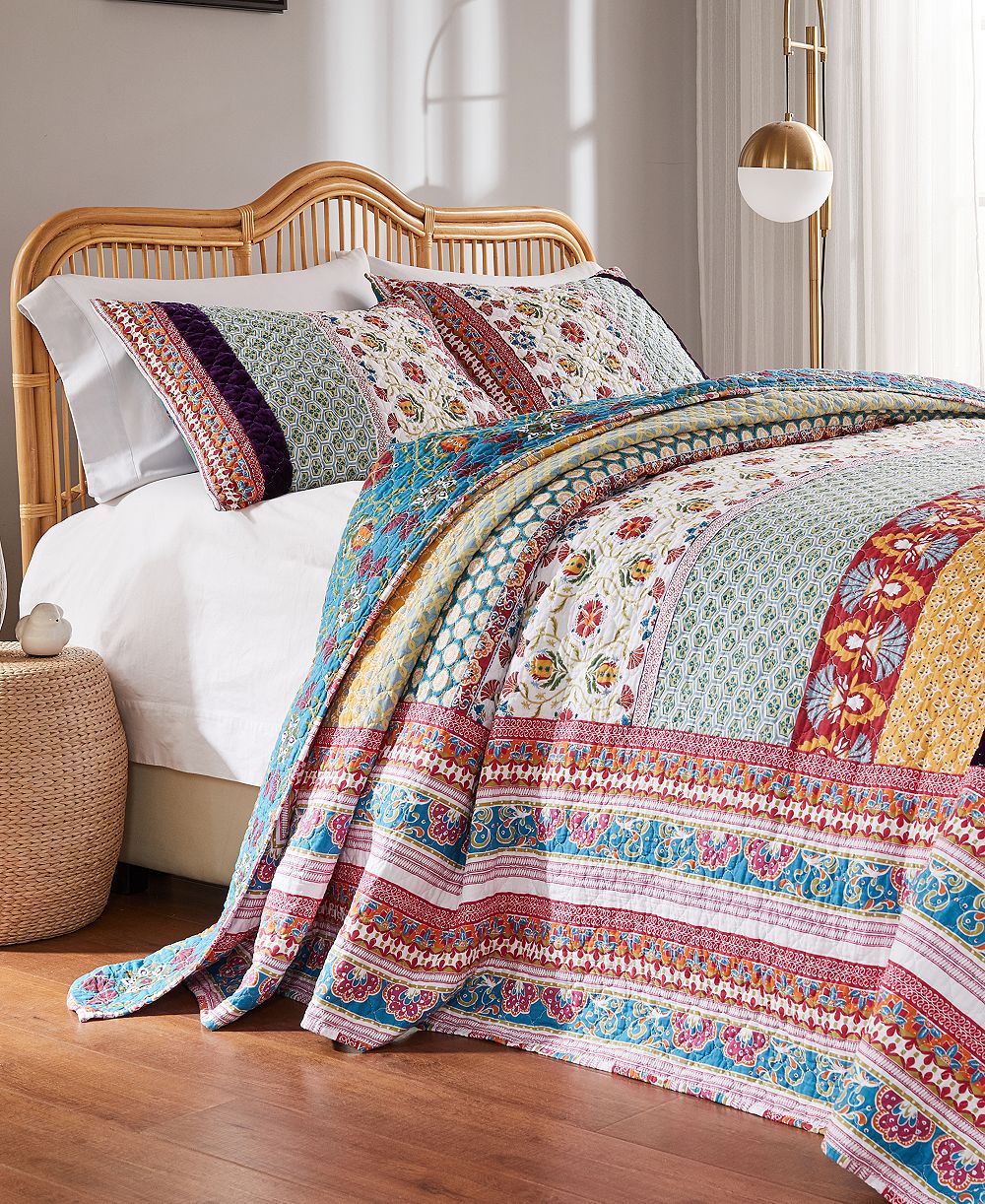 Комплект покрывал из хлопка с бархатом Greenland Home Fashions Thalia Boho Style, Queen