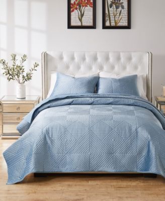 Greenland Home Fashions Riviera Velvet Finely Stitched 3 Piece Quilt Set, King/California King