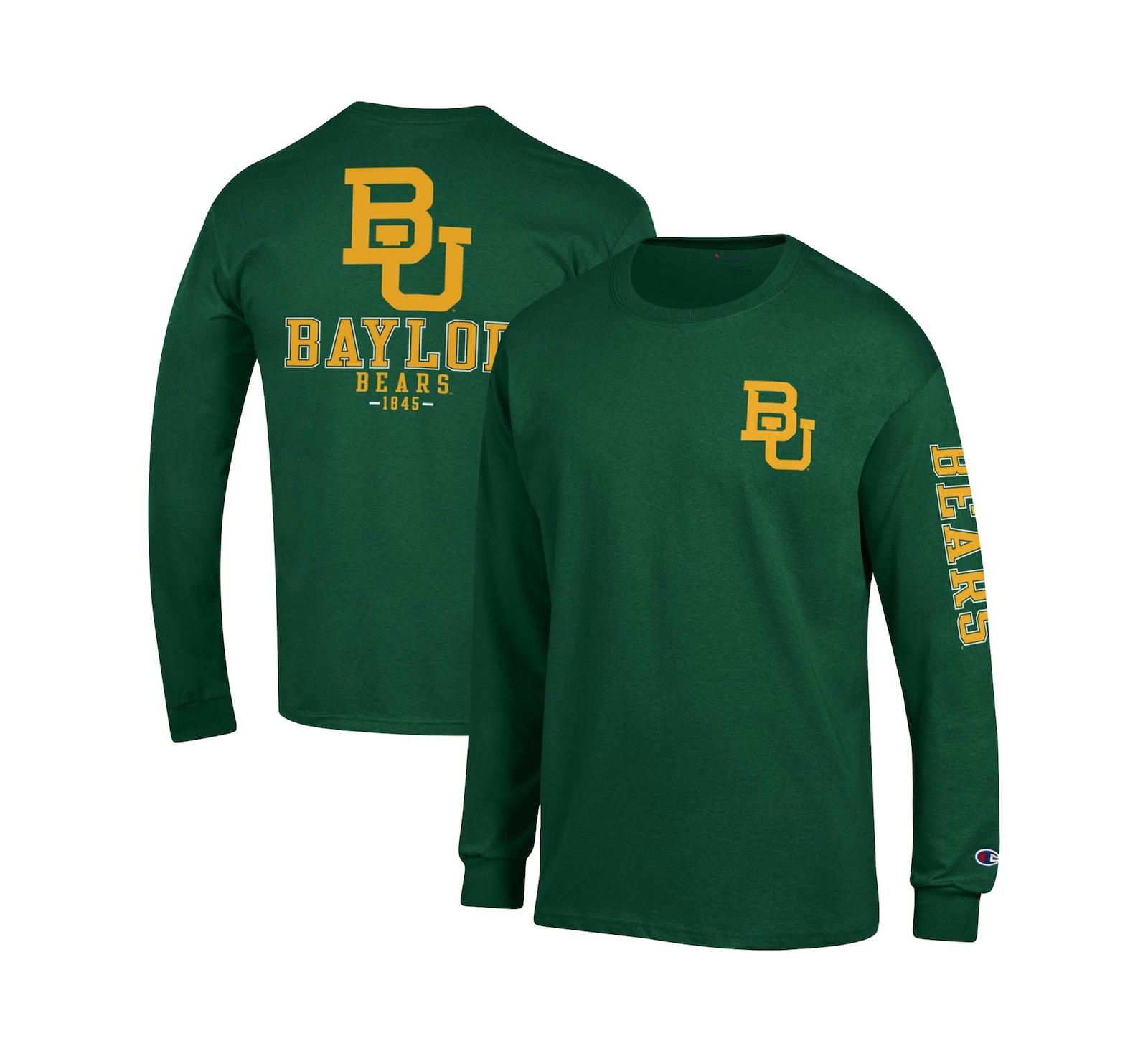 Мужская футболка Champion Green Baylor Bears Team Stack Long Sleeve
