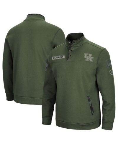 Men's Colosseum Olive Kentucky Wildcats OHT Military-Inspired Appreciation Digital Camo Quarter-Snap Jacket