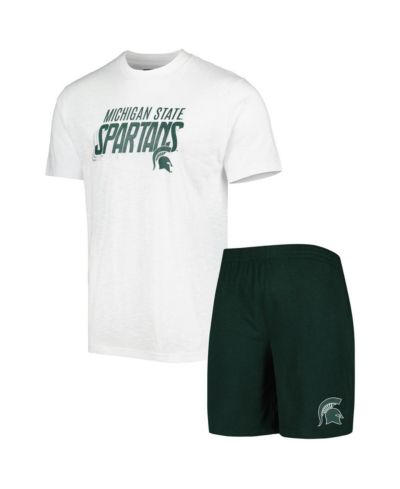 Мужской комплект из футболки и шорт Concepts Sport Michigan State Spartans Downfield, зеленый/белый
