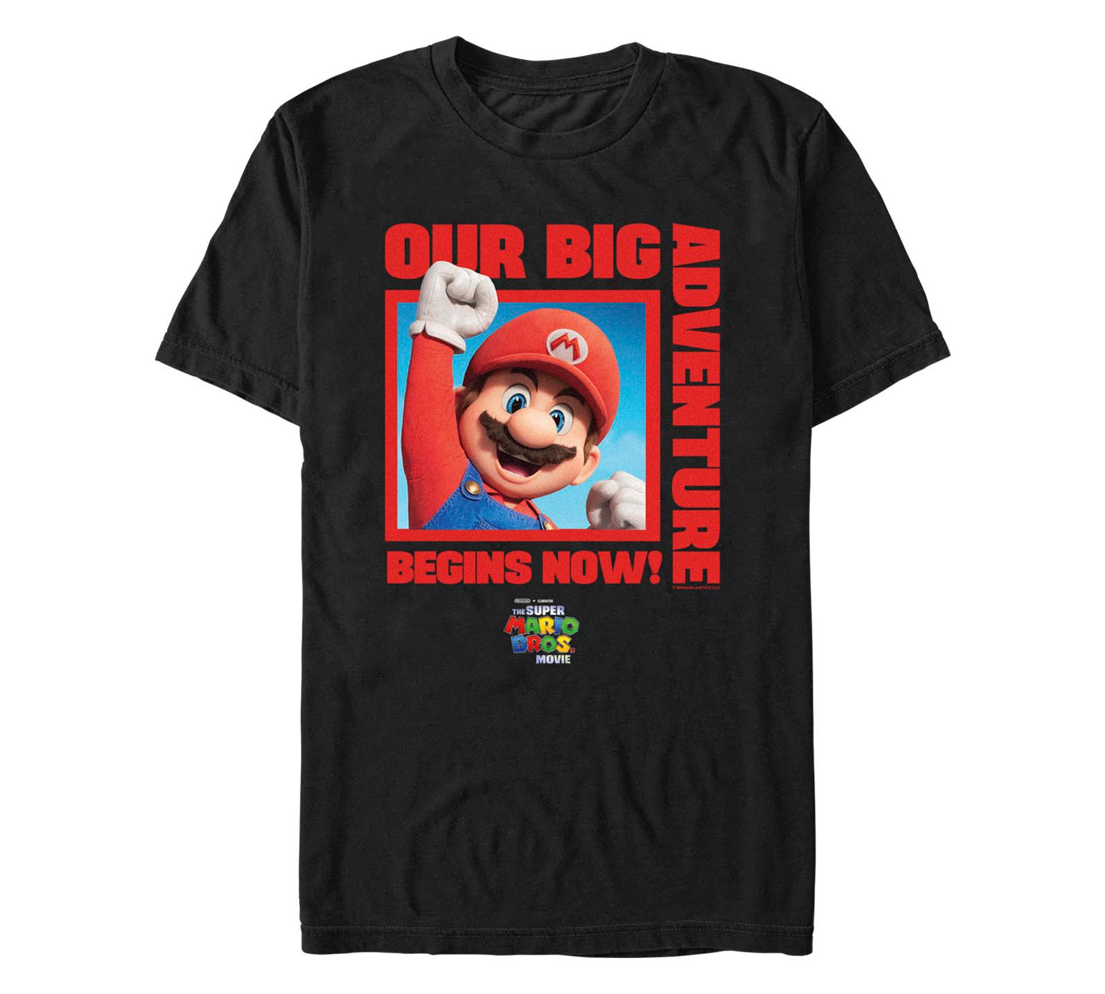 Fifth Sun Men's Mario Big Adventure Square Short Sleeve T-shirt