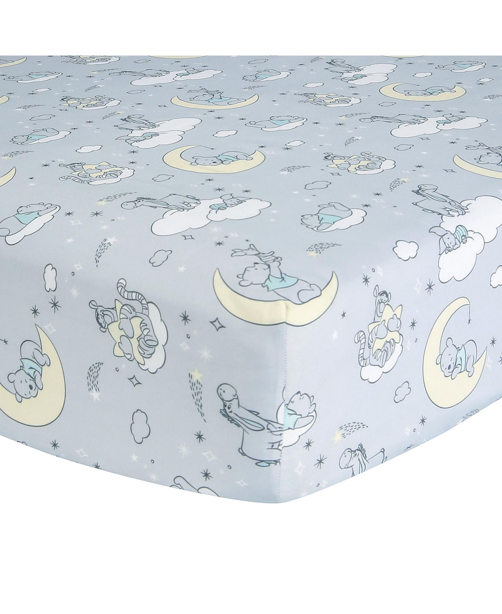 Детское стеганое покрывало Lambs & Ivy Disney Baby Winnie the Pooh Gray Fitted Crib Sheet