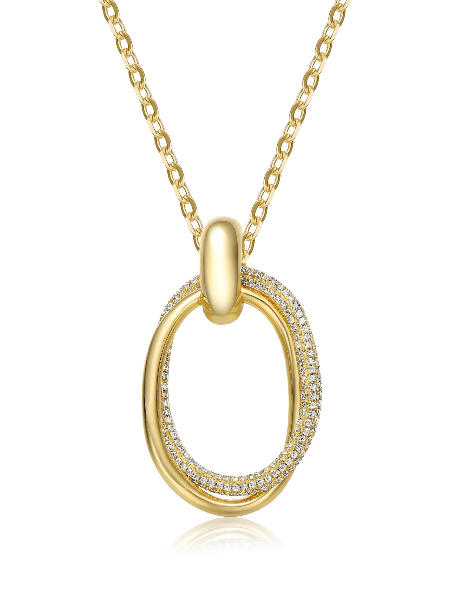 Ожерелье Rachel Glauber 14K Gold Plated CZ Pave Double Entwined Eternity