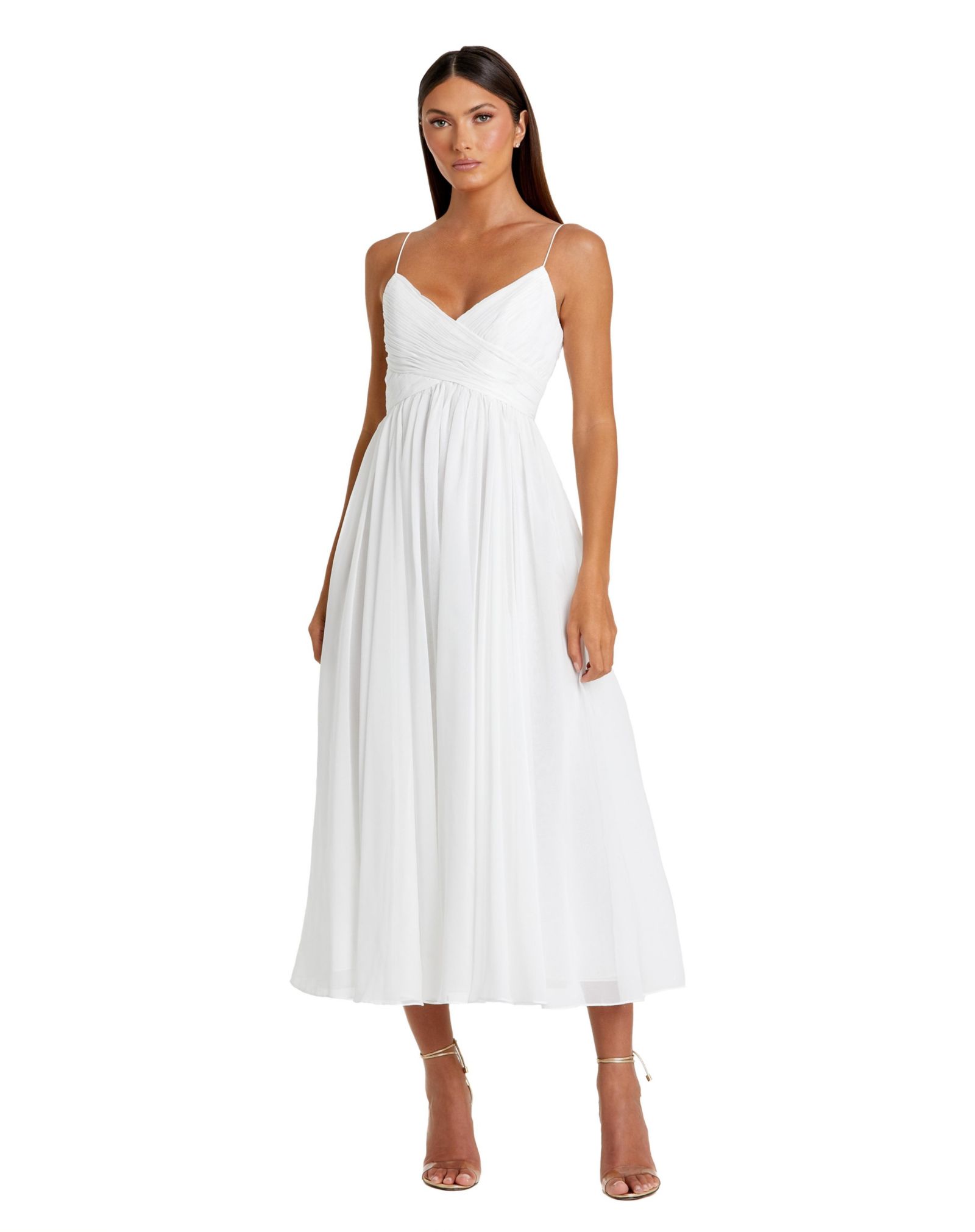 Женское платье Mac Duggal Women's Ieena Faux Wrap Sleeveless Flowy