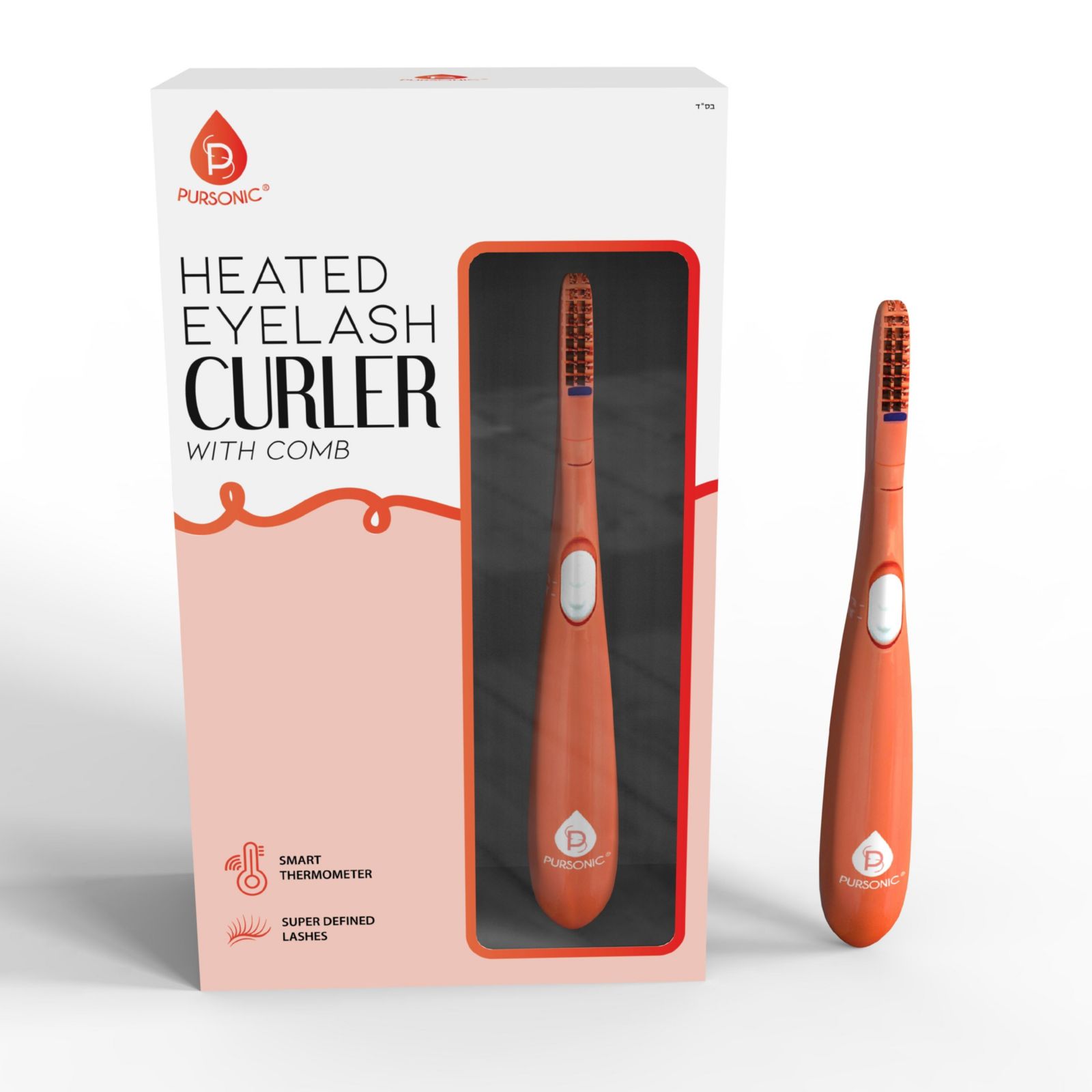 PURSONIC Heated Eyelash Curler with Comb, Provides Long Lasting Curl in Seconds
