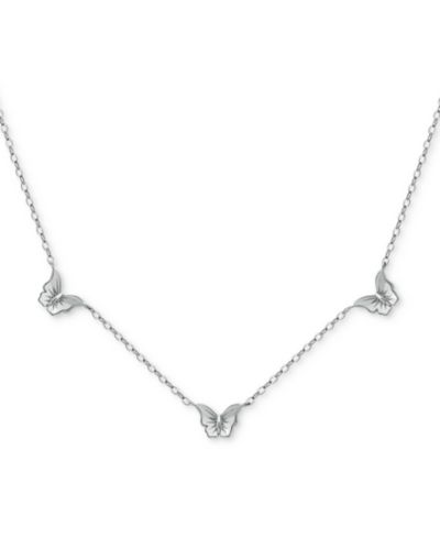 Giani Bernini Butterfly Trio Collar Necklace, 16" + 2" extender, Created for Macy's