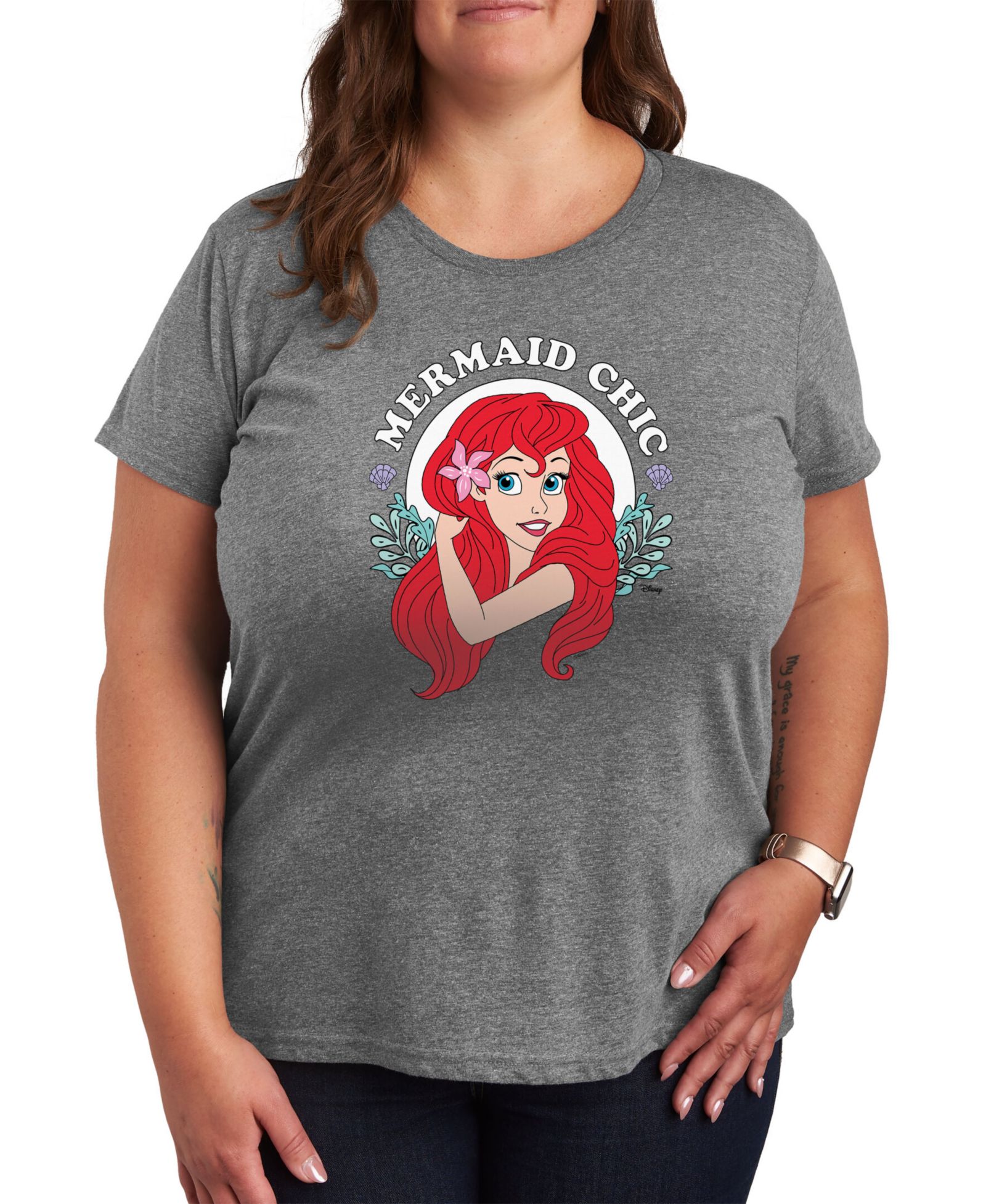Hybrid Apparel модная футболка Plus Size с принтом Little Mermaid
