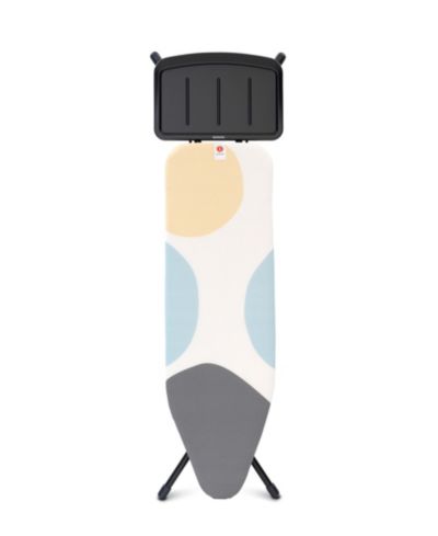 Гладильная доска Brabantia B, 49" x 15", 124 x 38 Centimeter - Держатель для парогенератора, черная рама 1" 25 Millimeter