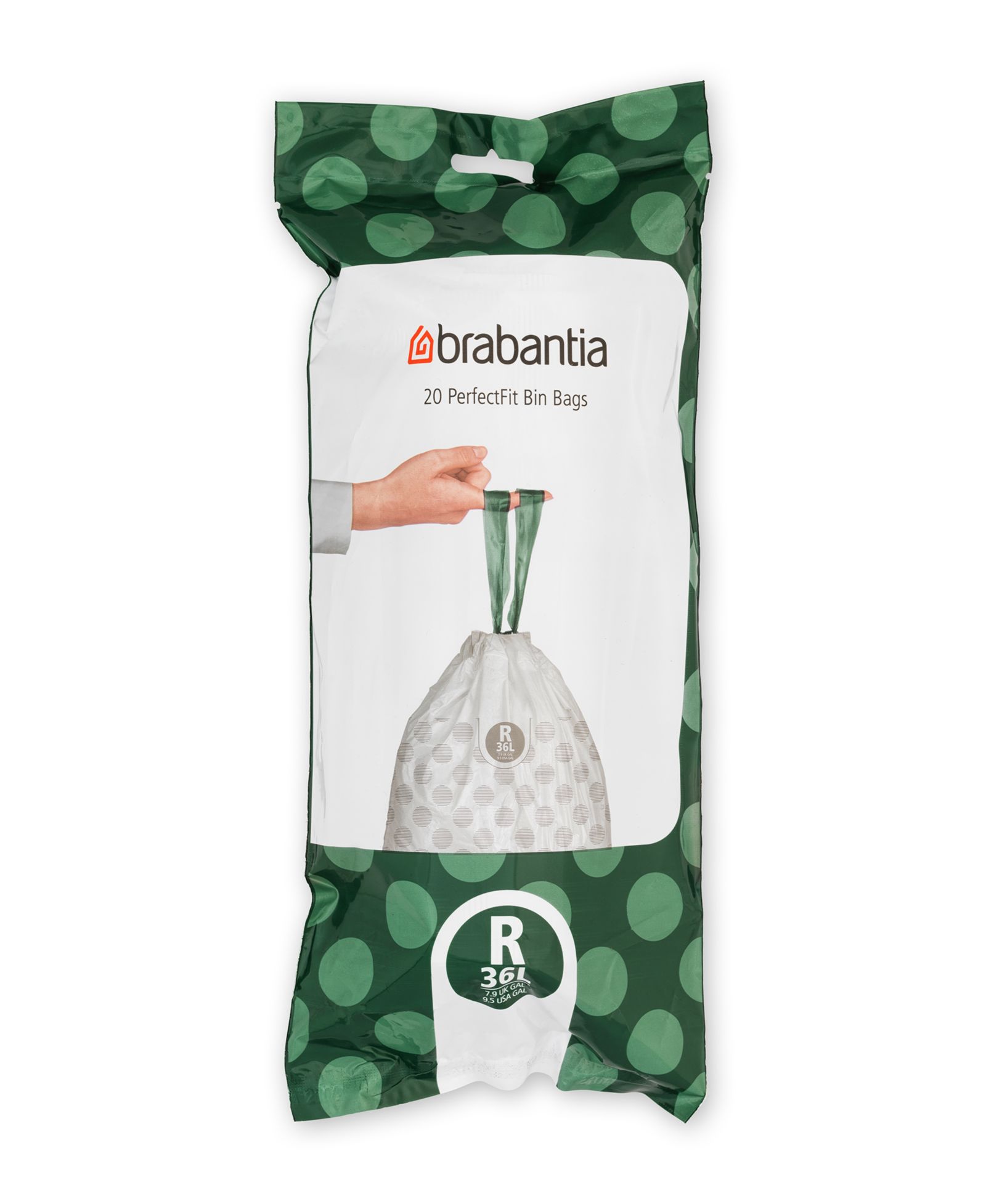 Brabantia пакеты для мусора PerfectFit, Code R, 9.5 Gallon, 36 Liter, 120 шт