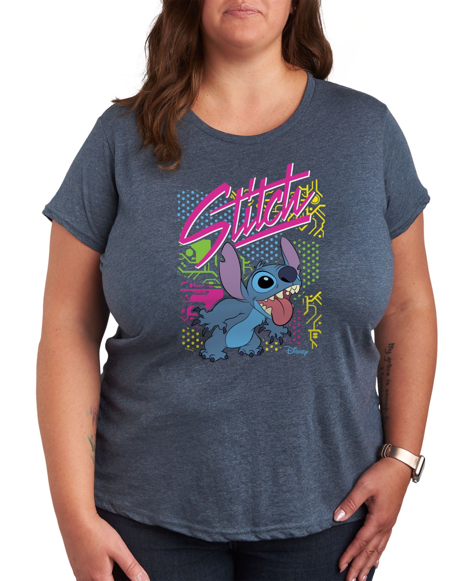 Hybrid Apparel модная футболка Stitch Graphic Plus Size