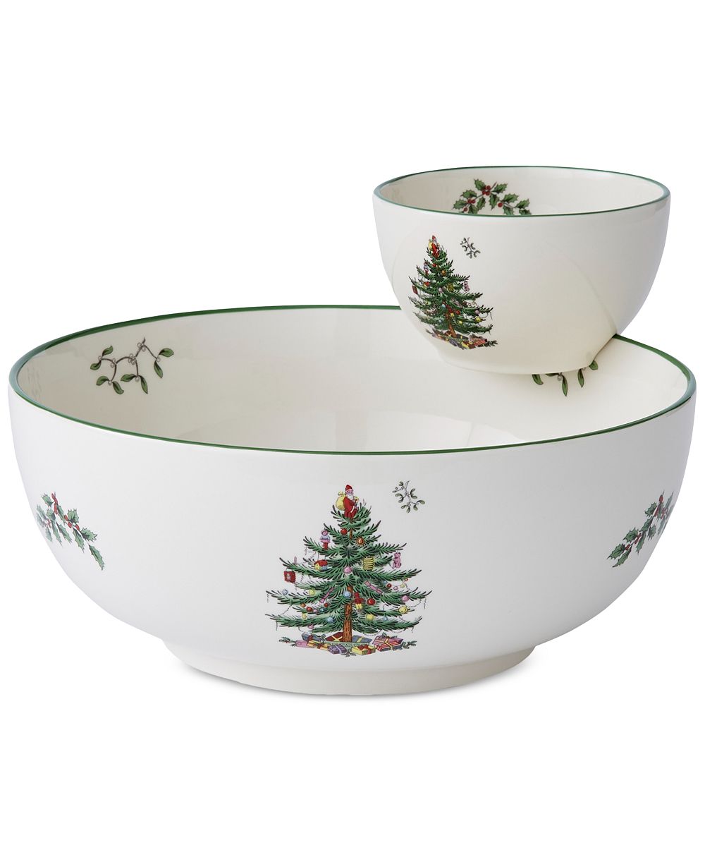 Сервировочное блюдо Spode Christmas Tree Tiered Chip & Dip