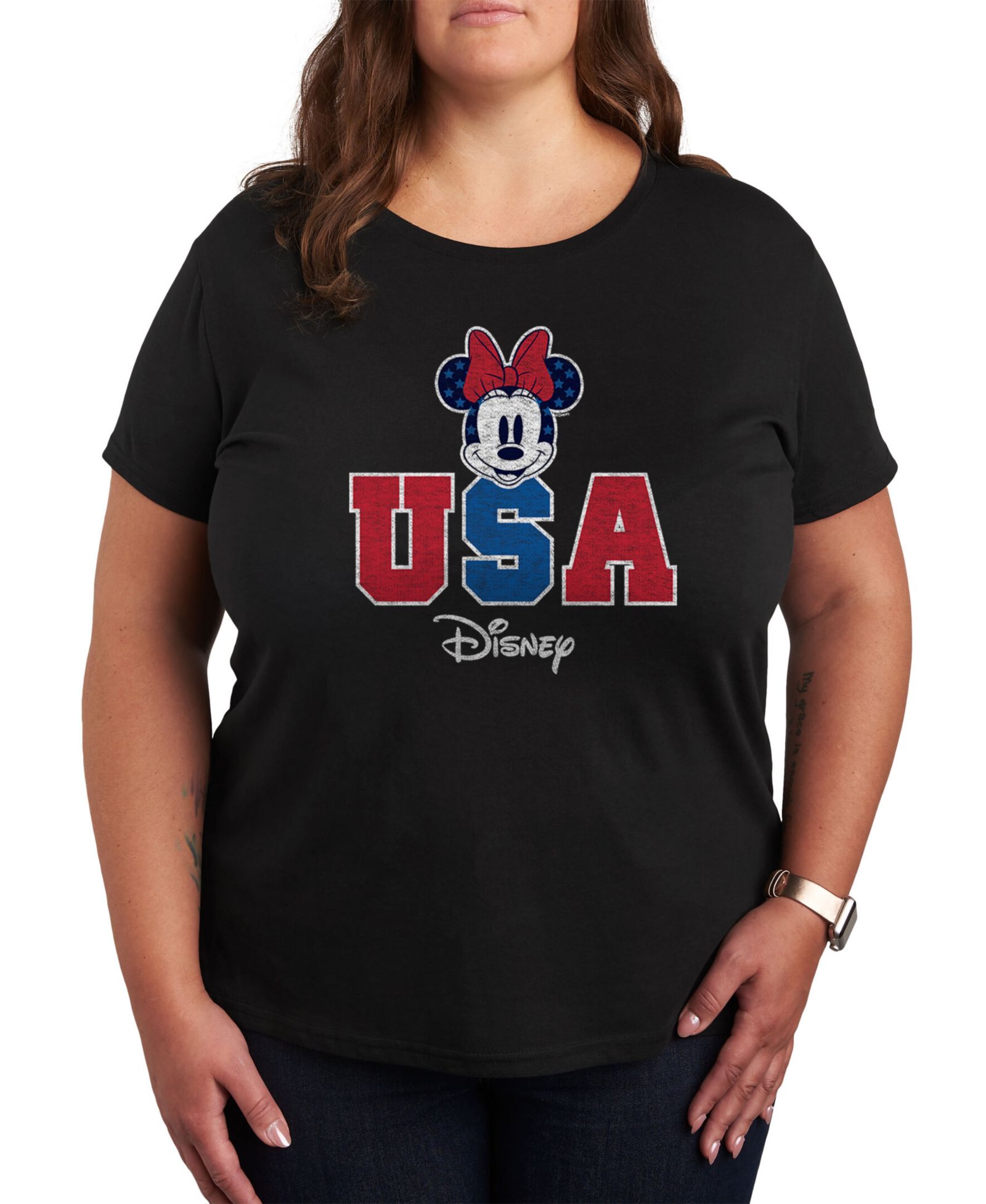 Женская футболка Hybrid Apparel Trendy Plus Size Minnie Mouse USA Graphic