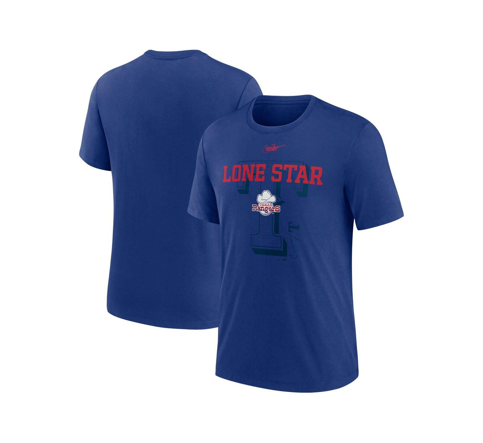Футболка Nike Men's Royal Texas Rangers Rewind Retro Tri-Blend