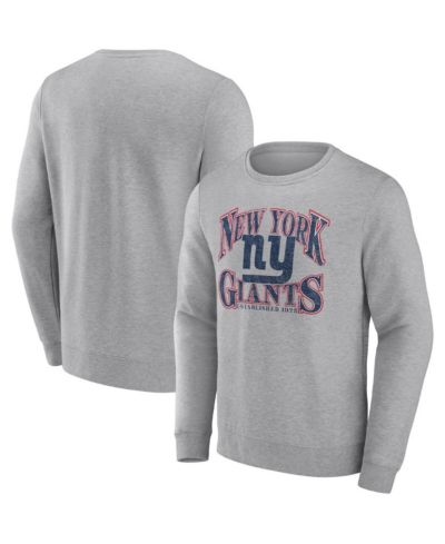Мужская толстовка Fanatics Heathered Charcoal New York Giants Playability Pullover