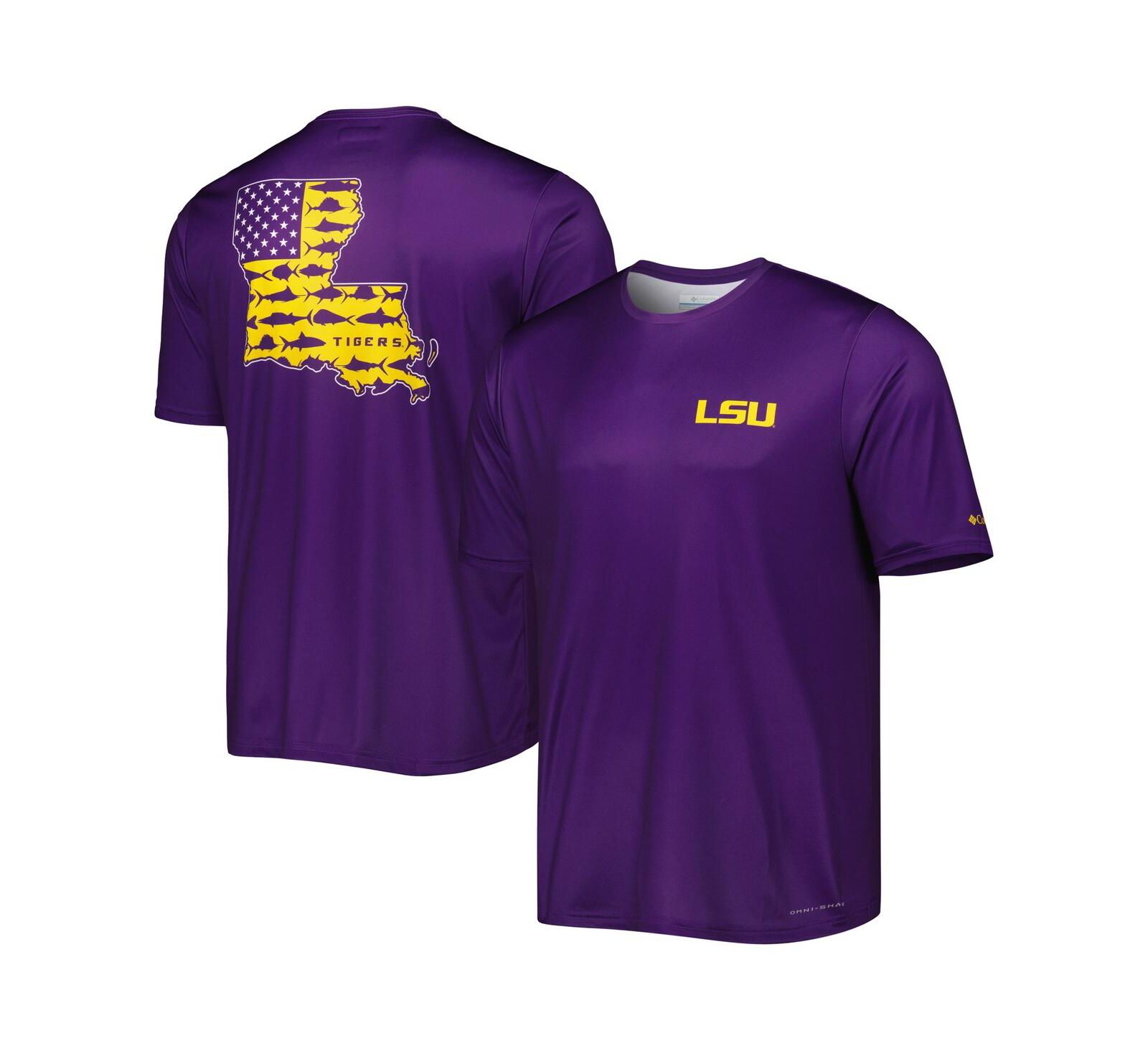 Men's Columbia Purple LSU Tigers Terminal Tackle Omni-Shade T-shirt