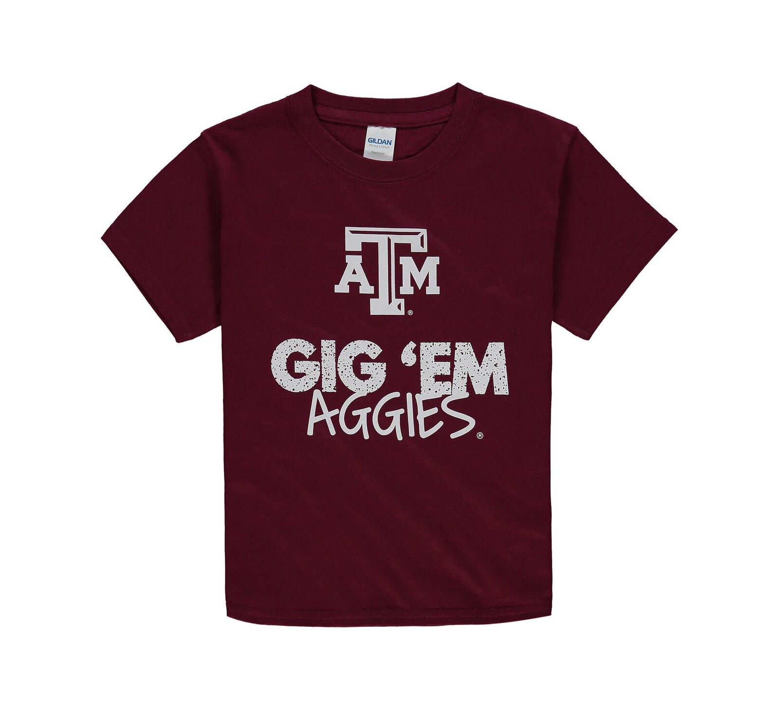 Big Boys Maroon Texas A&M Aggies Crew Neck T-shirt