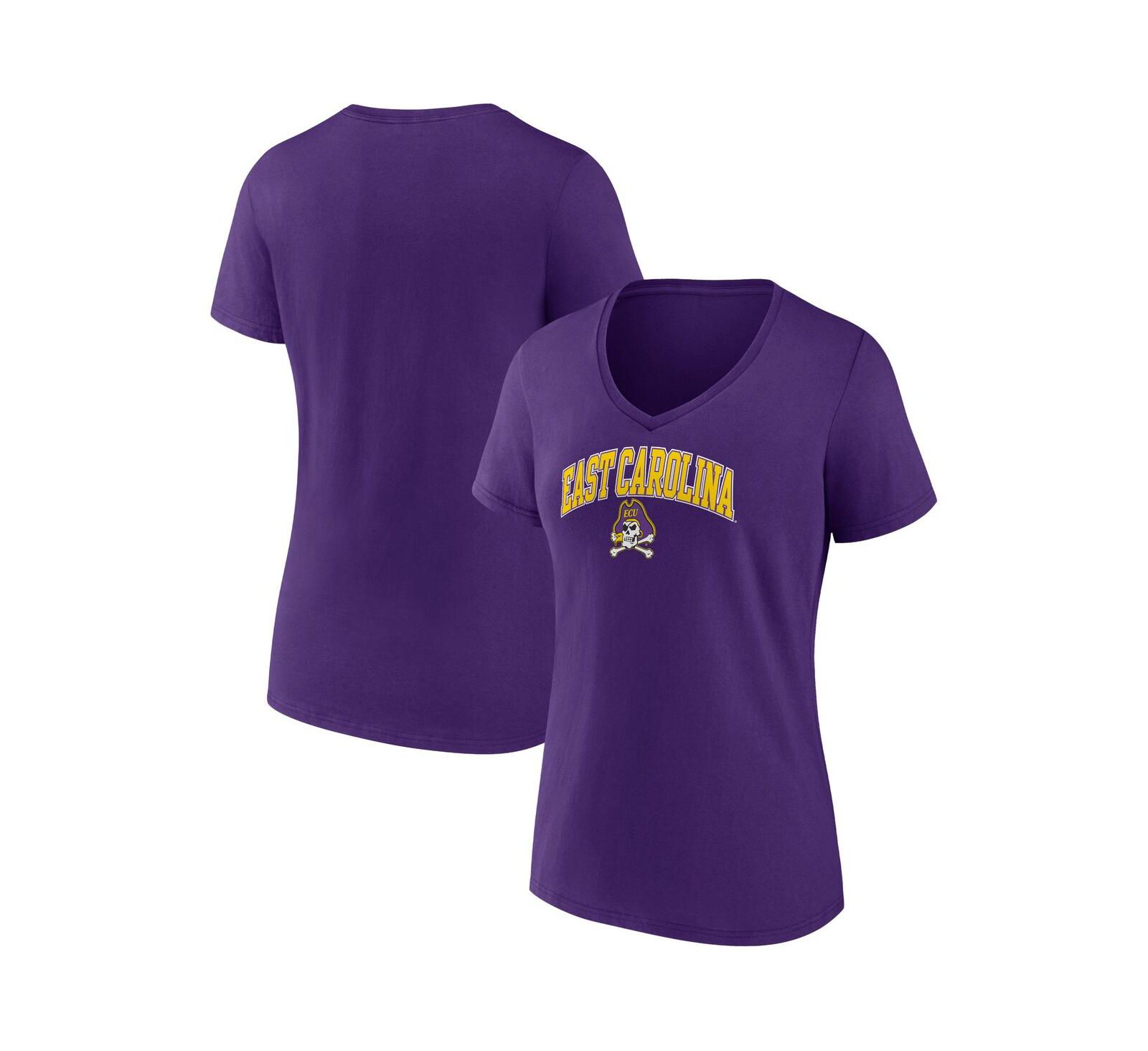 Женская футболка Fanatics Purple ECU Pirates Evergreen Campus V-Neck