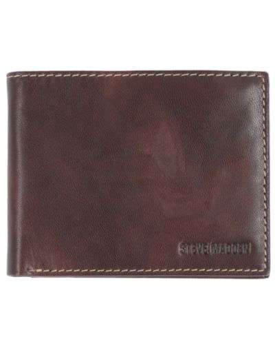 Steve Madden Men's Antique-like RFID Passcase Wallet