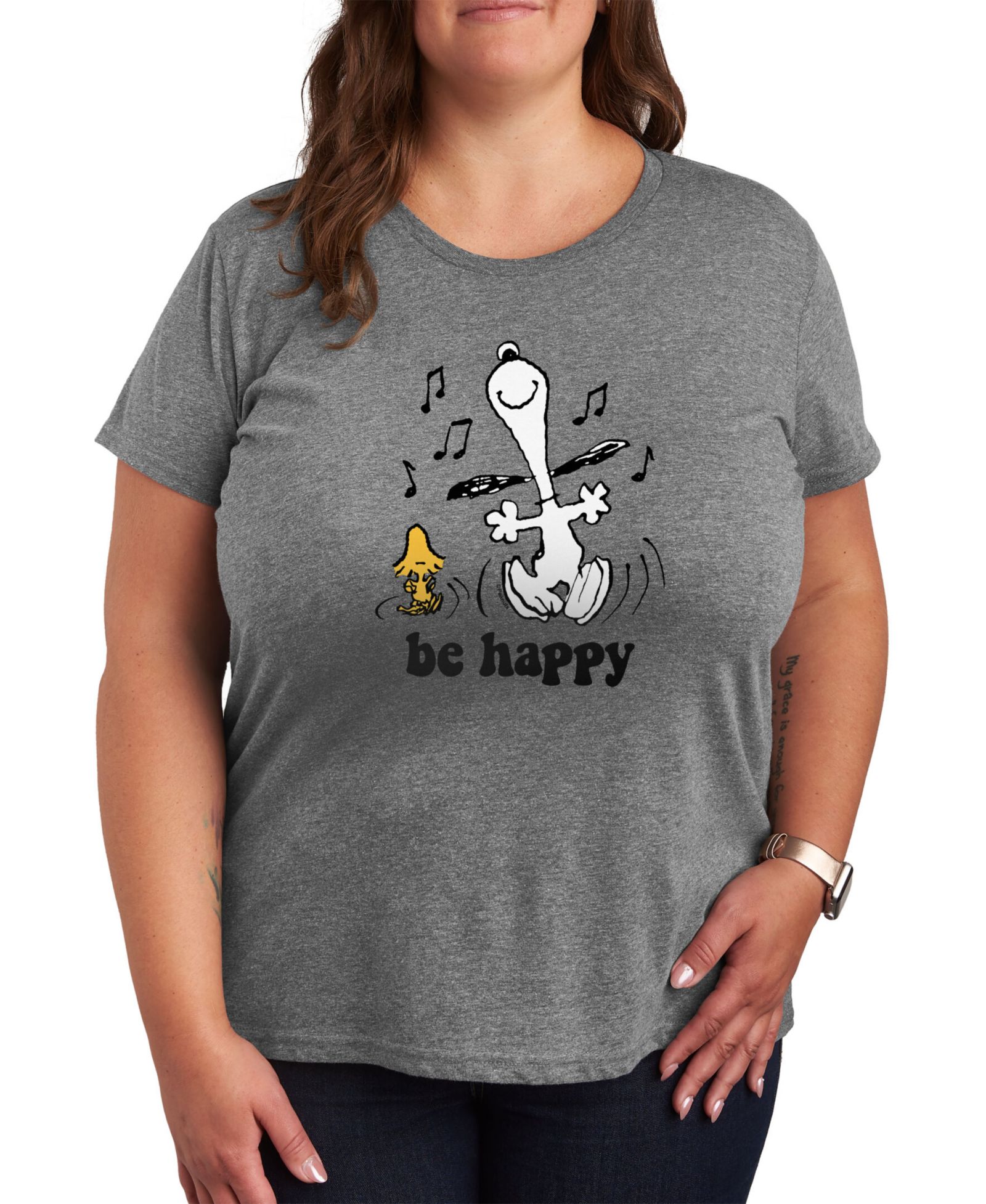 Hybrid Apparel модная футболка Snoopy Plus Size для женщин
