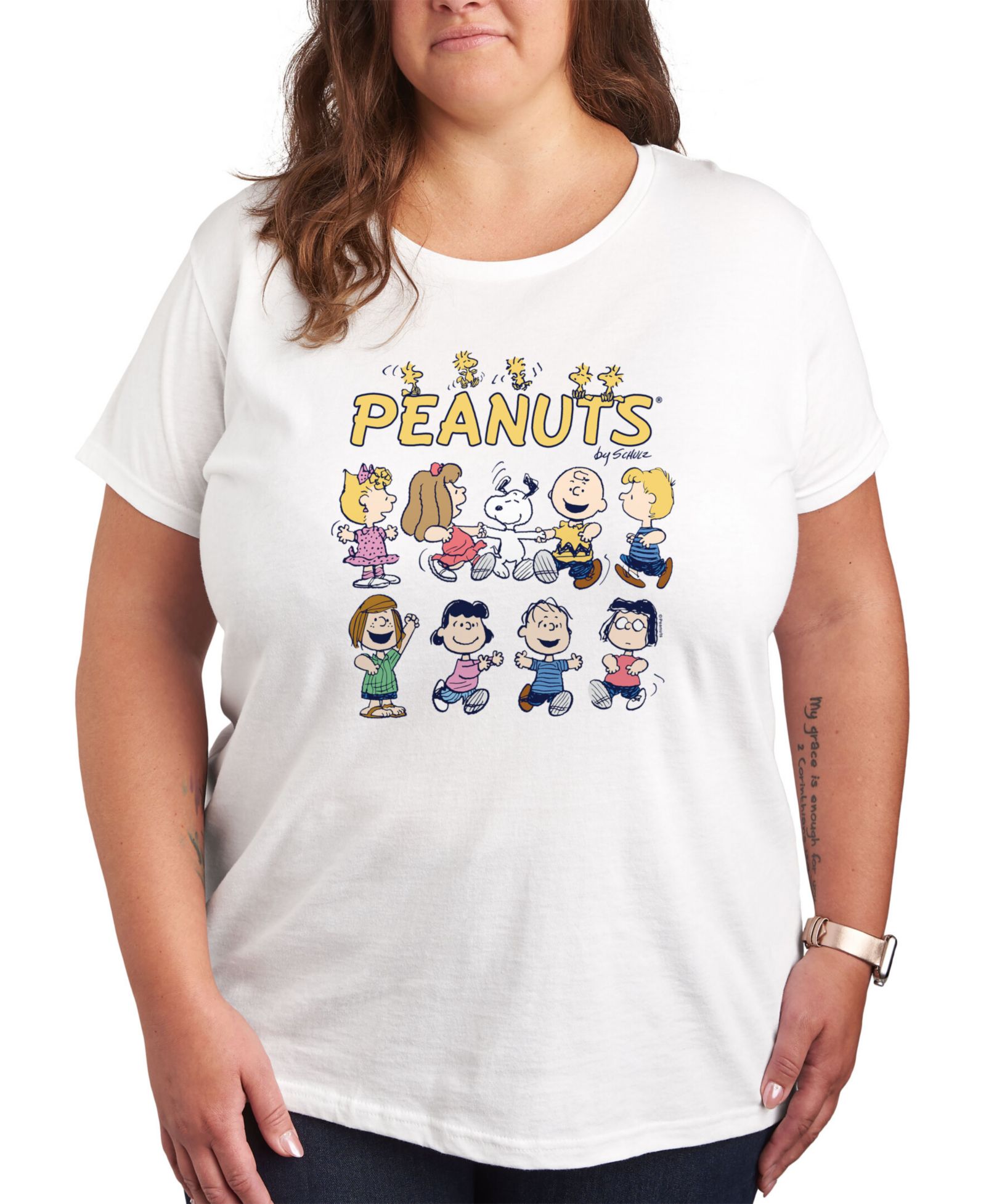 Hybrid Apparel Trendy Plus Size Peanuts Graphic T-shirt