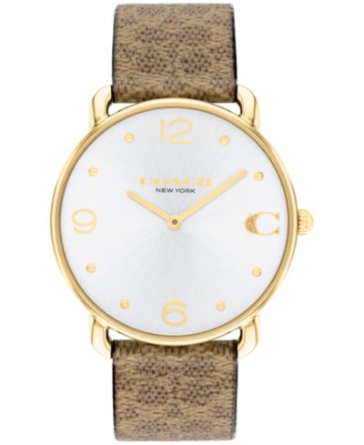 COACH Женские часы Elliot Signature Tan Canvas Strap, 36mm