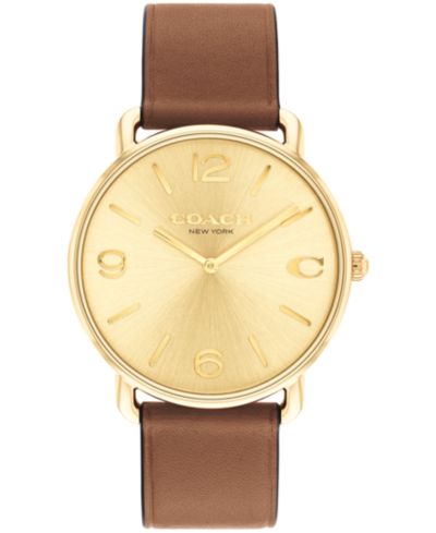 Часы COACH Elliot Saddle Leather Strap, 40mm, унисекс