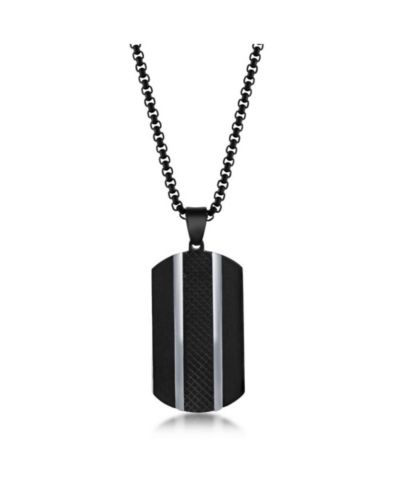 Мужской серебряный кулон dog tag из нержавеющей стали с черным напылением