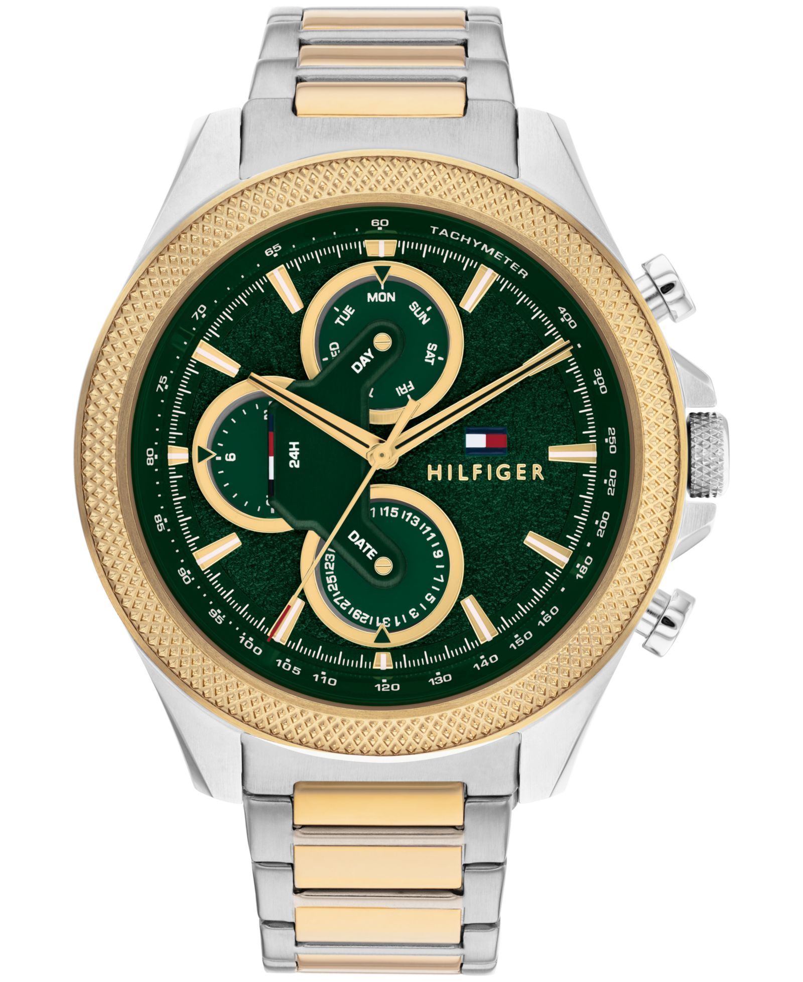 Tommy Hilfiger Мужские двухцветные часы из нержавеющей стали 46mm