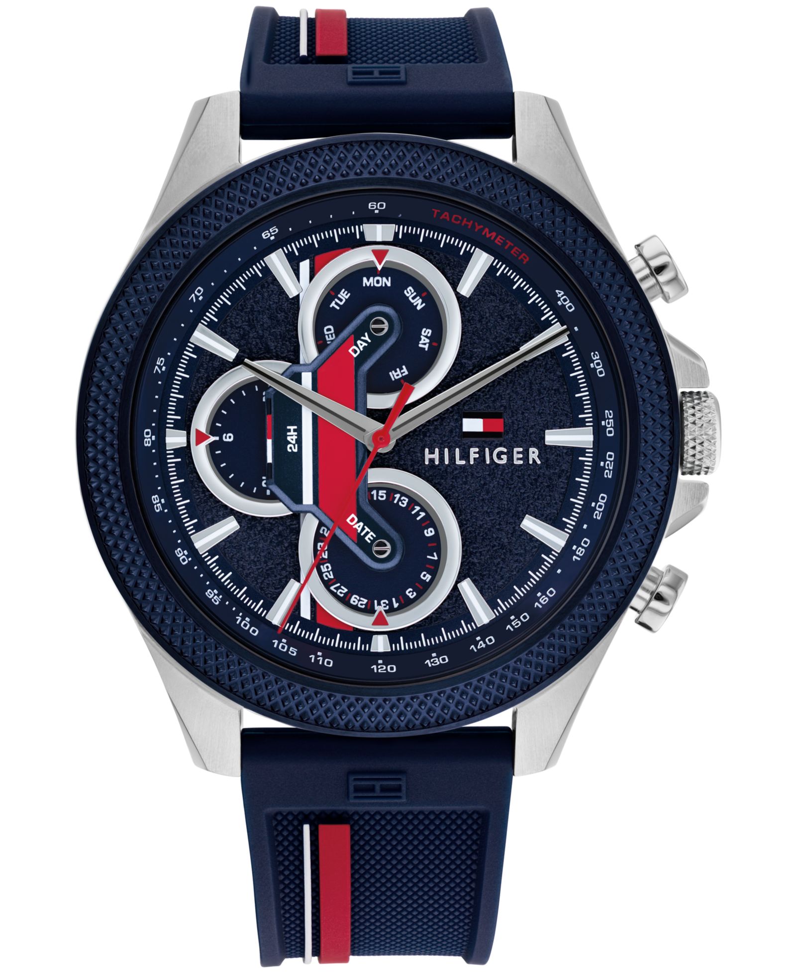 Tommy Hilfiger Men's Multifunction Blue Silicone Watch 46mm