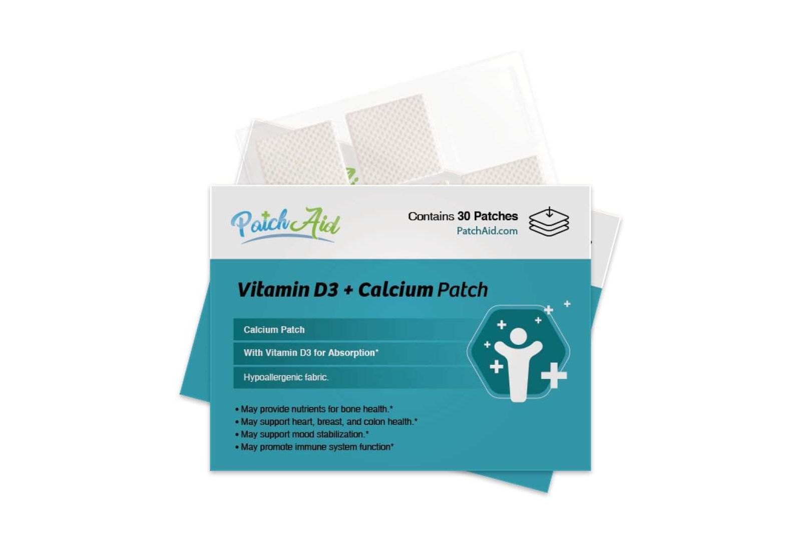 Витаминные пластыри PatchAid Vitamin D3 Plus Calcium (на 30 дней)