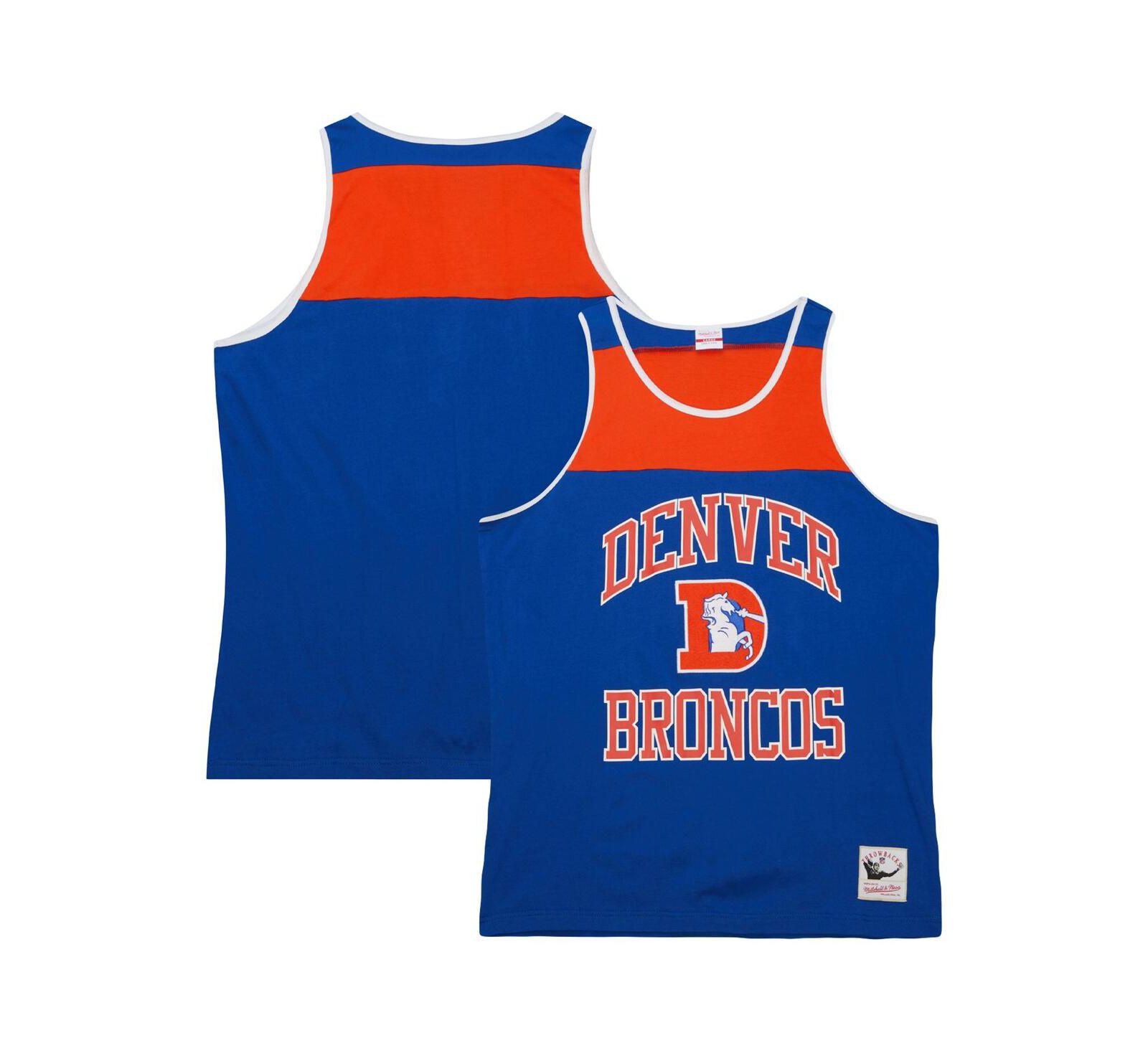 Мужской топ-майка Mitchell & Ness Denver Broncos Gridiron Classics Heritage Colorblock