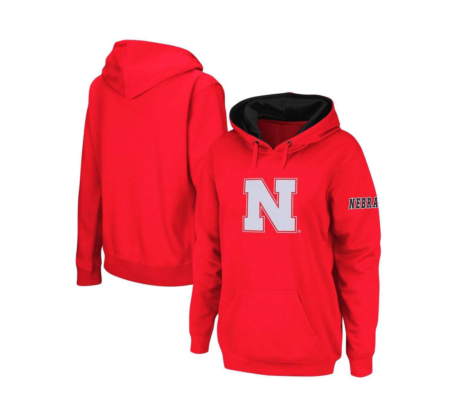 Женский худи Stadium Athletic Scarlet Nebraska Huskers Team Big Logo Pullover