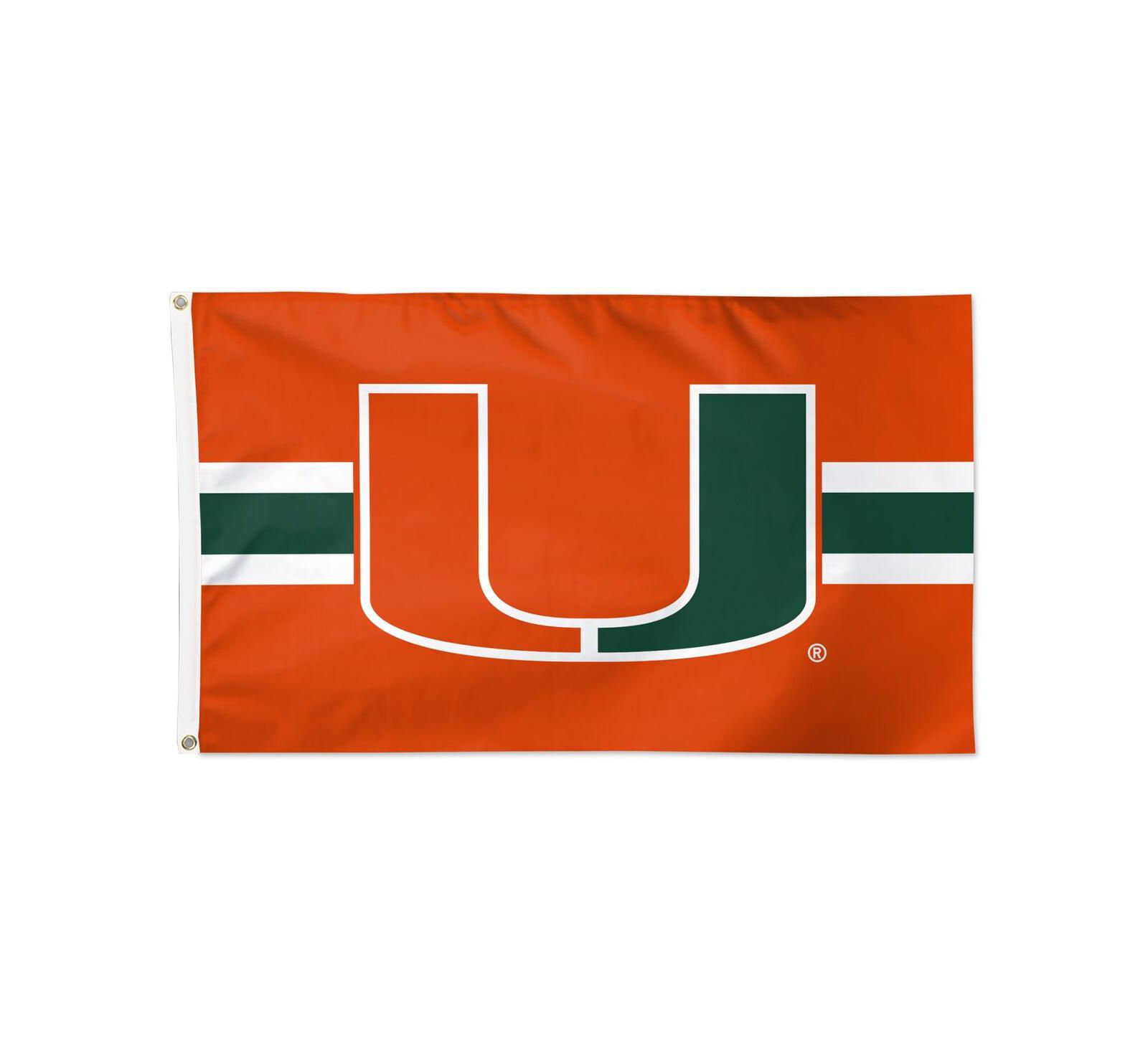 Wincraft Флаг Miami Hurricanes 3' x 5' Horizontal Stripe Deluxe Single-Sided