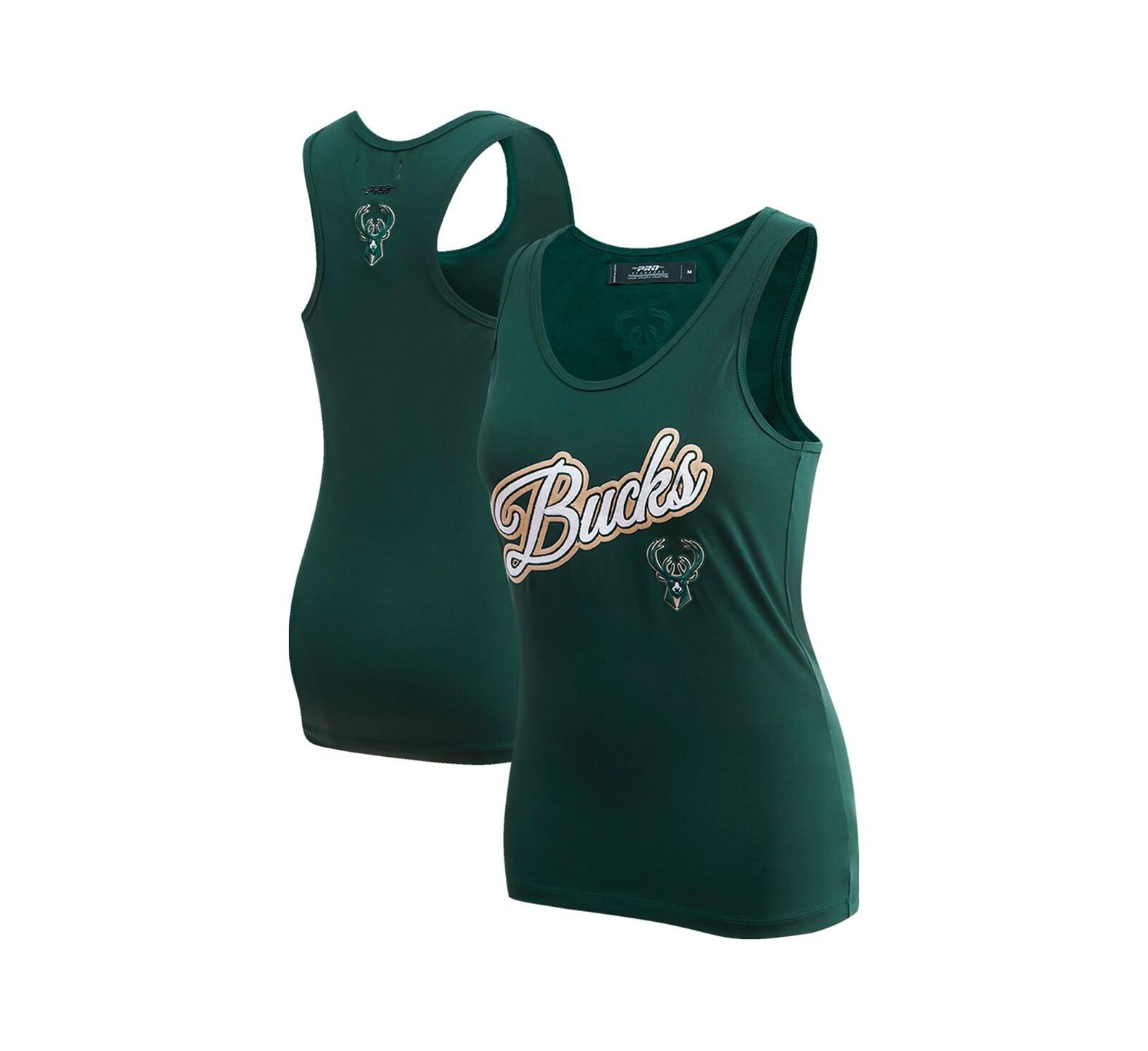 Pro Standard Женский майка Milwaukee Bucks Script, темно-зеленый Hunter Green