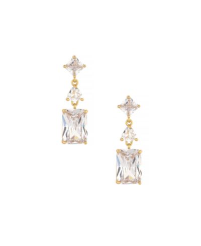 Серьги-подвески ETTIKA с кубическим цирконием и напылением 18K Gold