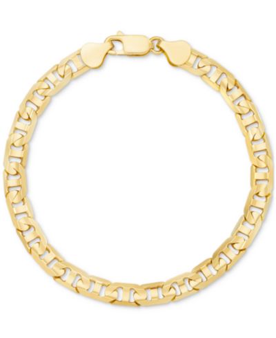 Мужской браслет Macy's Mariner Link Chain 14k Gold-plated Sterling Silver